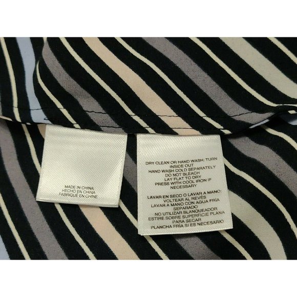 Anne Klein Womens Blouse L Milano Striped - Picture 11 of 11